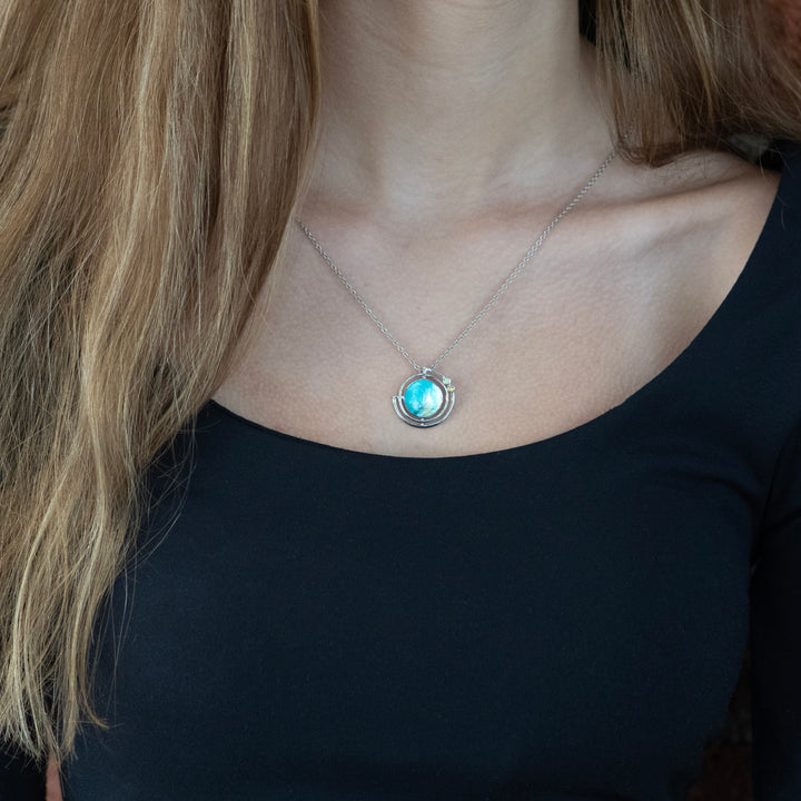 Sterling Silver Blue Planet wi