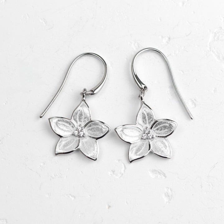 Silver White Sapphire Flower E
