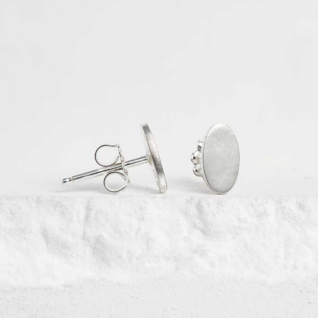 SS Oval Stud Earrings