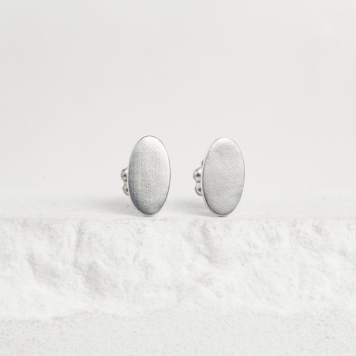 SS Oval Stud Earrings