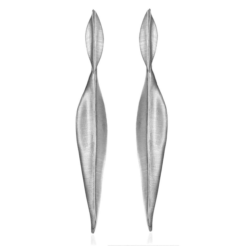 SS Rhodium Plated Long Double