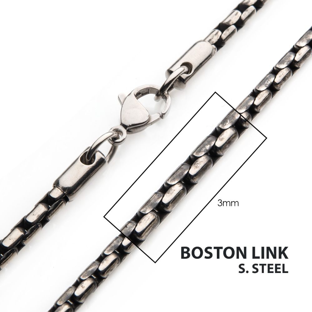 3mm Oxidized Steel Boston Link