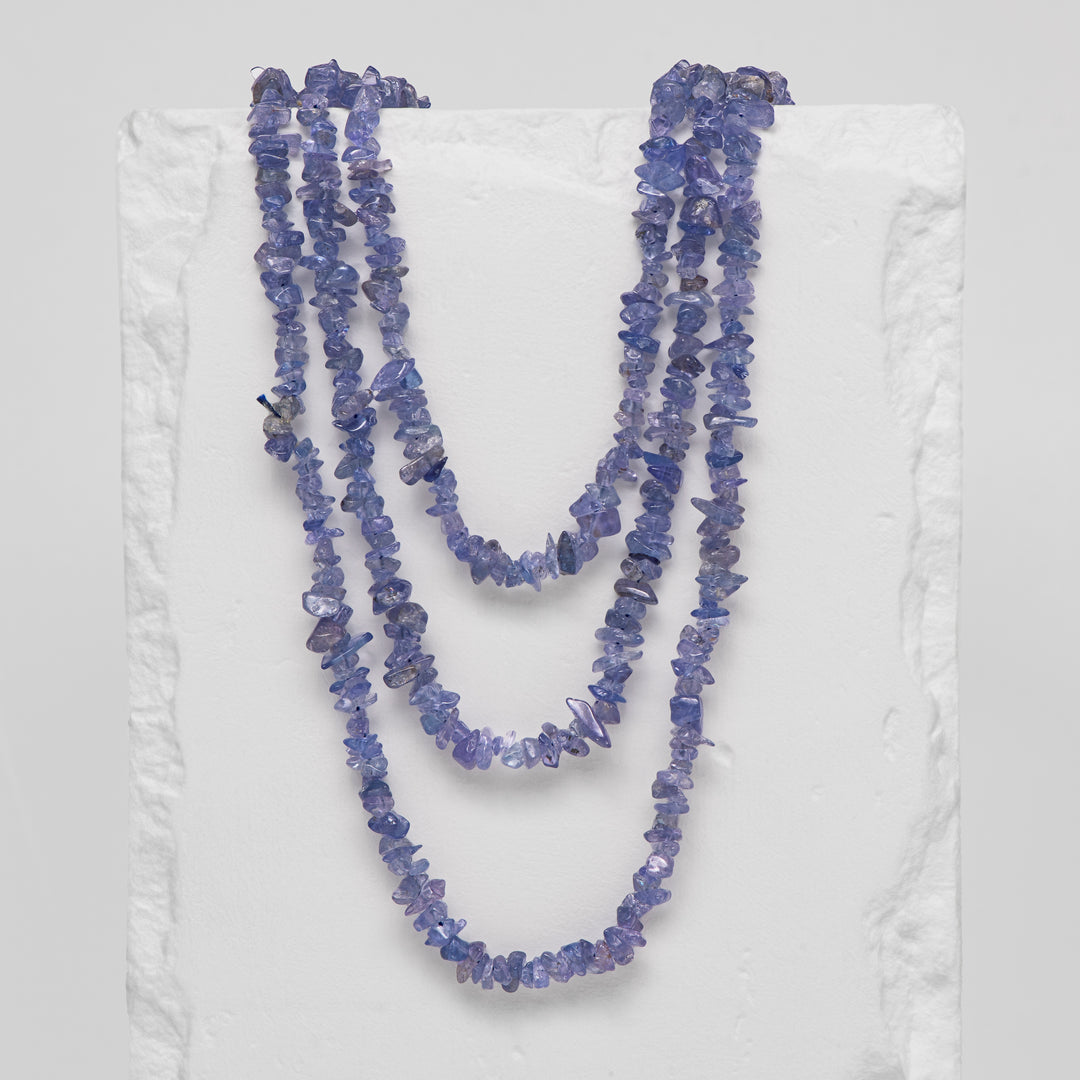 Tanzanite Bead Necklace 28"