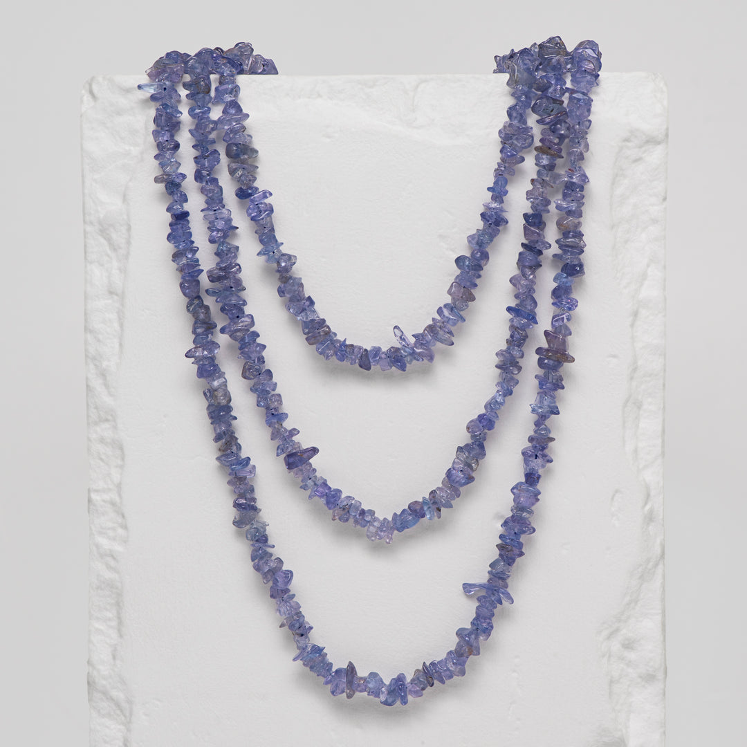 Tanzanite Bead Necklace 28"