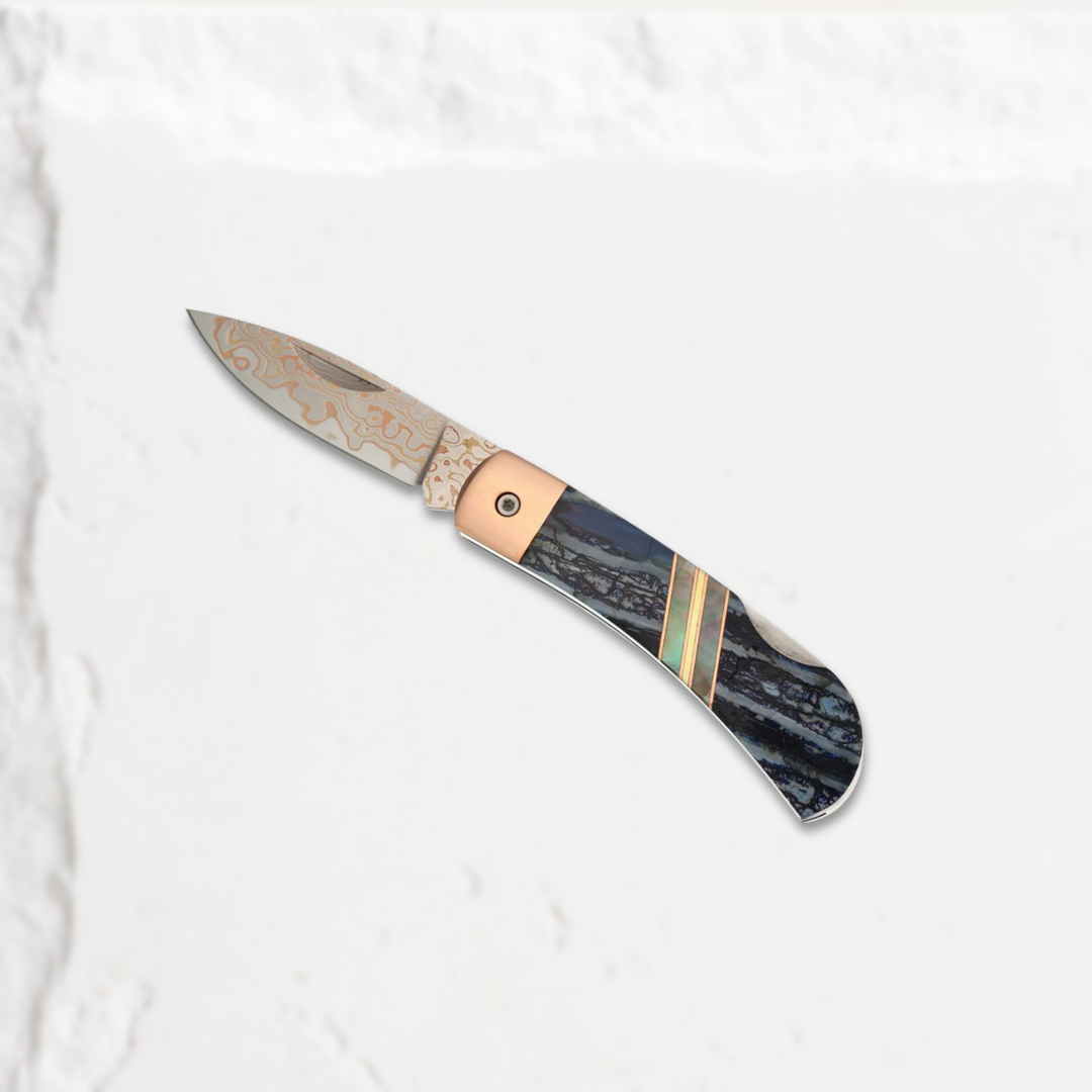Damascus Blue Mammoth Tooth 3"