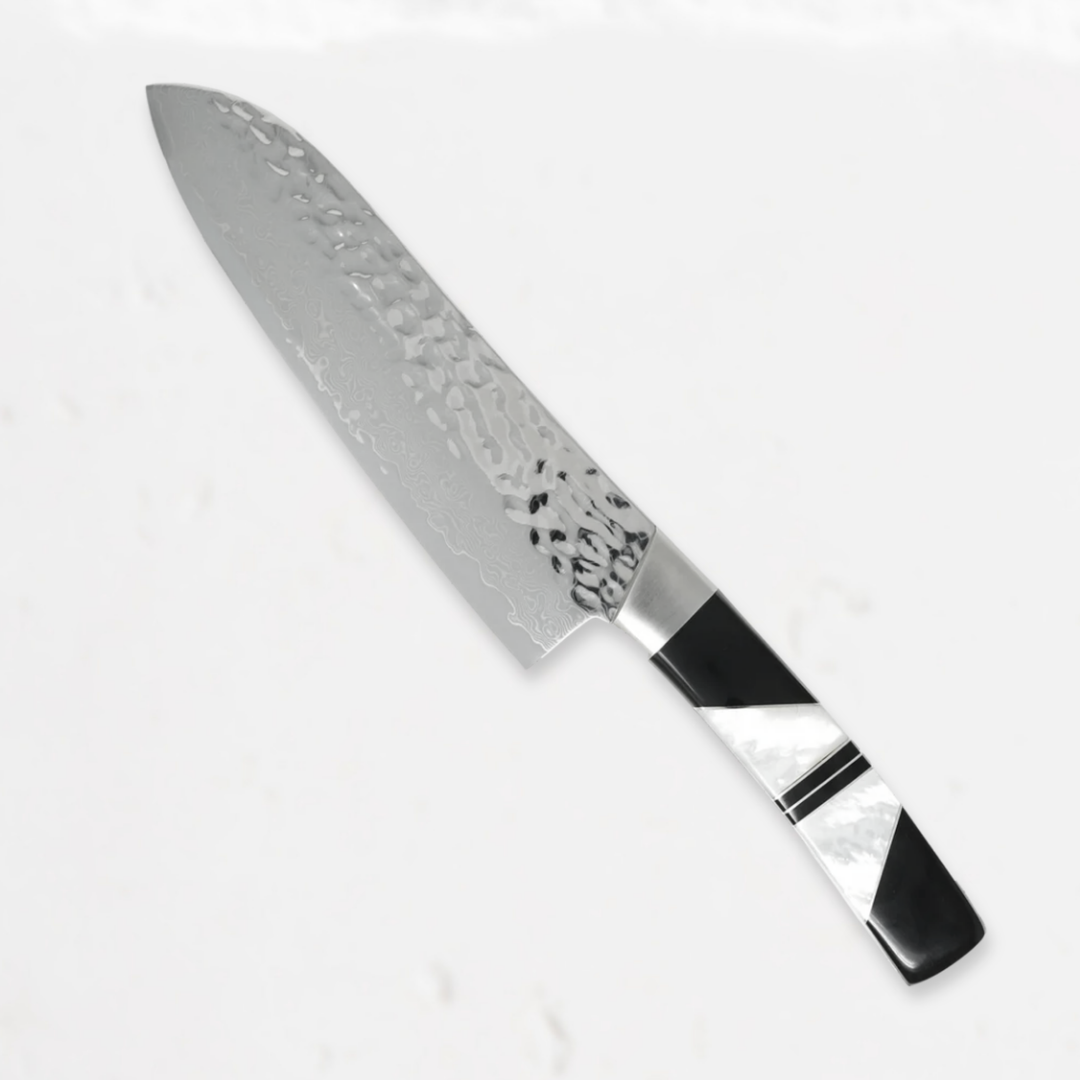 Damascus MOP & Jet 7" Hammered