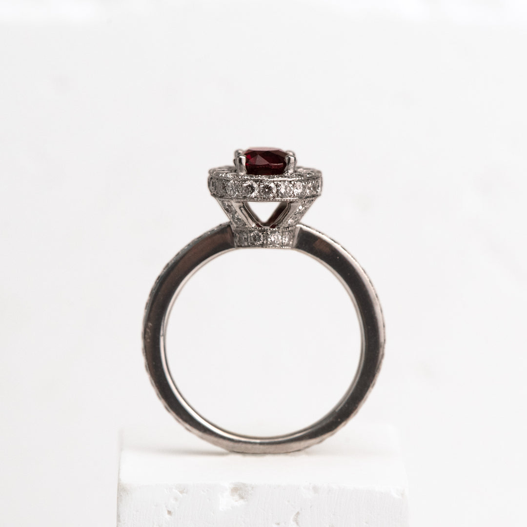 18KW 1ctw Burmese Ruby & .50ct