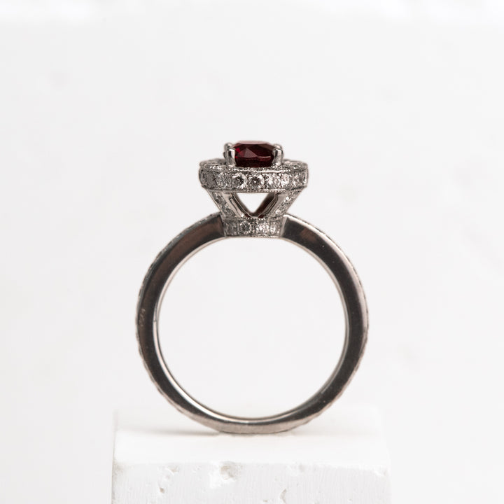 18KW 1ctw Burmese Ruby & .50ct