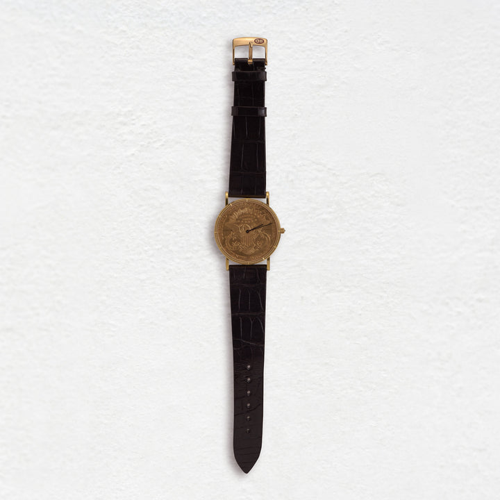 18KY Coin Watch - Black Band