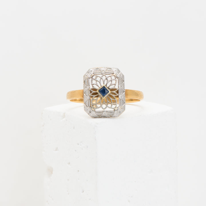 18KWY Edwardian Sapp. Ring