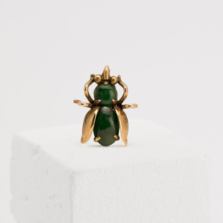 14KY Hong Kong Jade Bug Pin