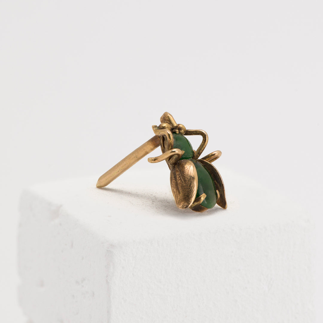14KY Hong Kong Jade Bug Pin