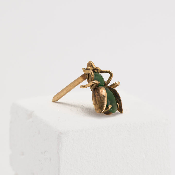 14KY Hong Kong Jade Bug Pin
