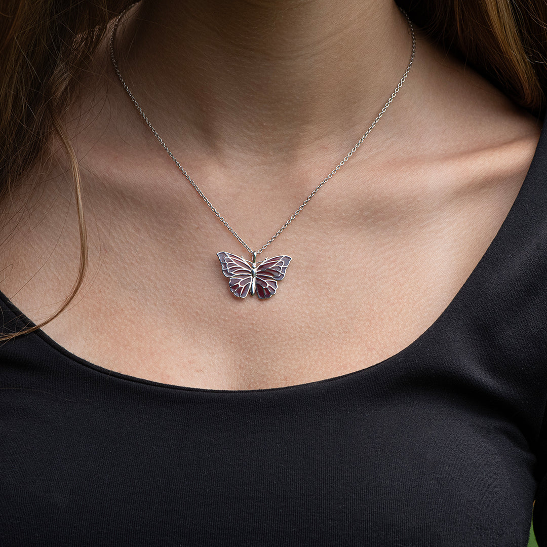 Purple Plique-a-Jour Butterfly