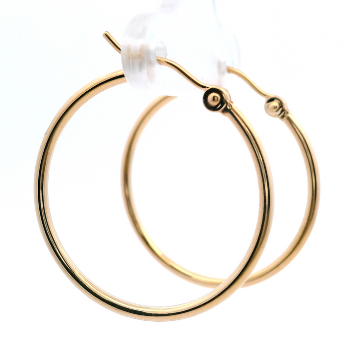 14K Gold 1.5x25mm Hoops