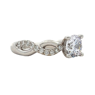 Diamond Accent Braded Engagement Ring Semi-Mount In White Gold