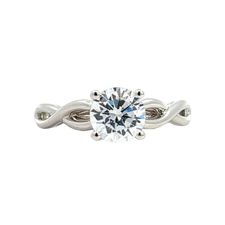 Crossover Solitaire Engagement Ring Semi-Mount In White Gold