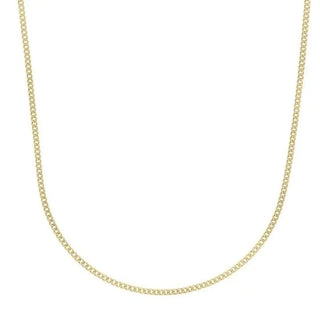 14K Gold 2.2mm Light Gourmette Chain 18"