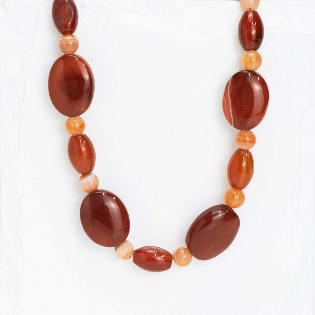 Carnelian Sardonyx Bead Neckla