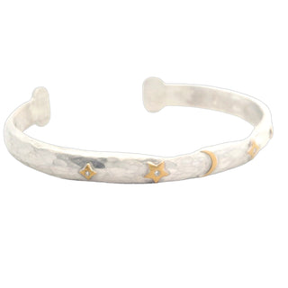 24K SS Moon & Stars Cuff DIA=0