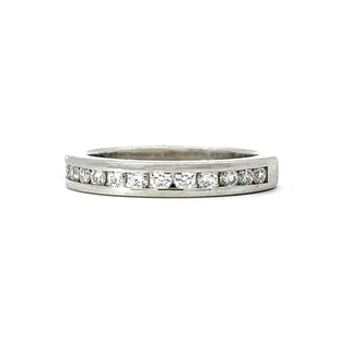 Ideal Cut Diamond Channel Set Wedding Ring In Platinum