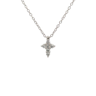 14KW 0.22cttw(G-H SI1) Large Diamond Cross Pendant Necklace 18"