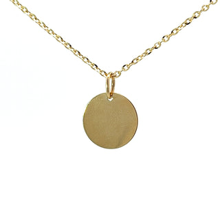 14K Yellow Gold Engraveable Disc