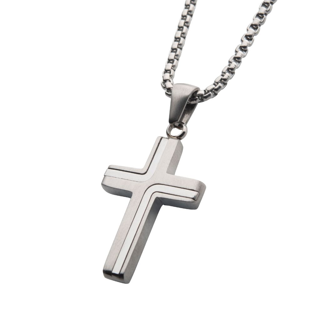 Stainless Steel 33mm Cross w/