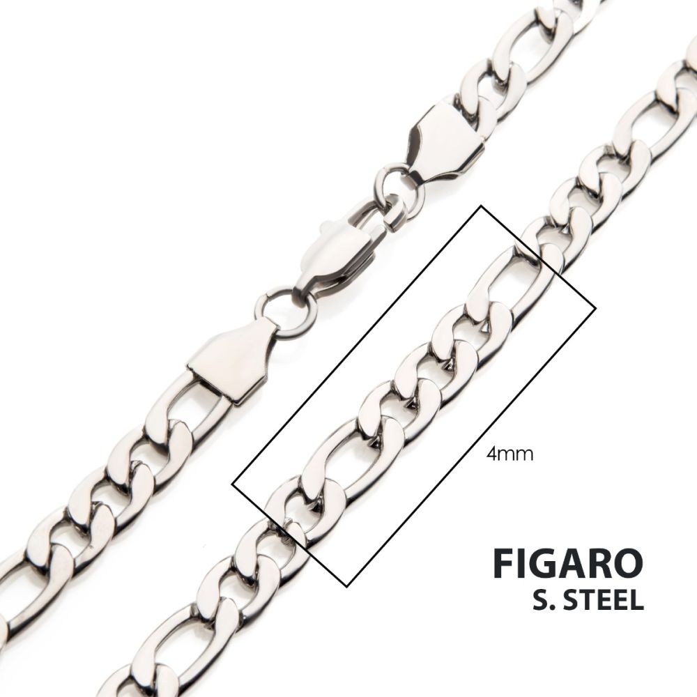 20" 4mm Stainless Steel Figaro