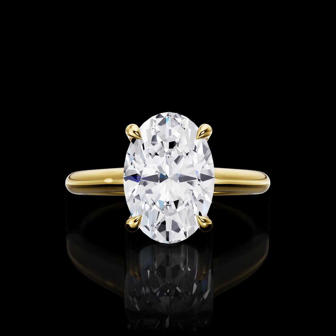 18KY 2.97cttw Oval LAB Diamond