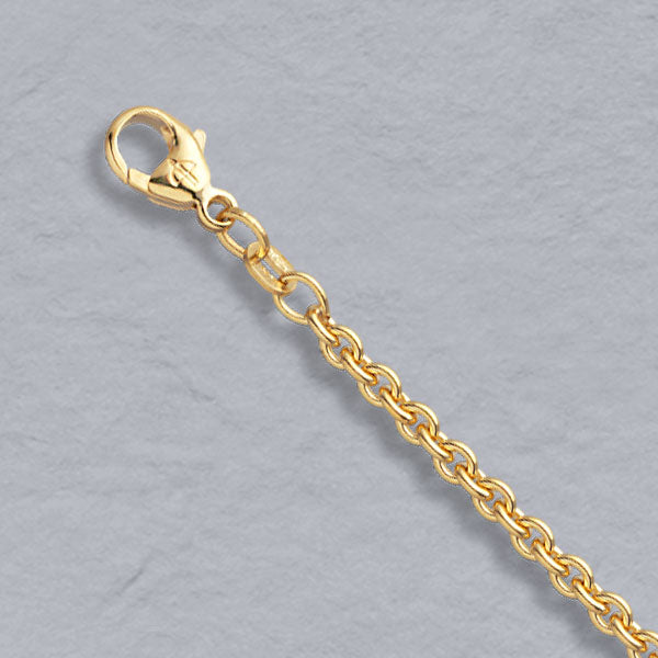 14K Yellow Gold Round Cable 3.