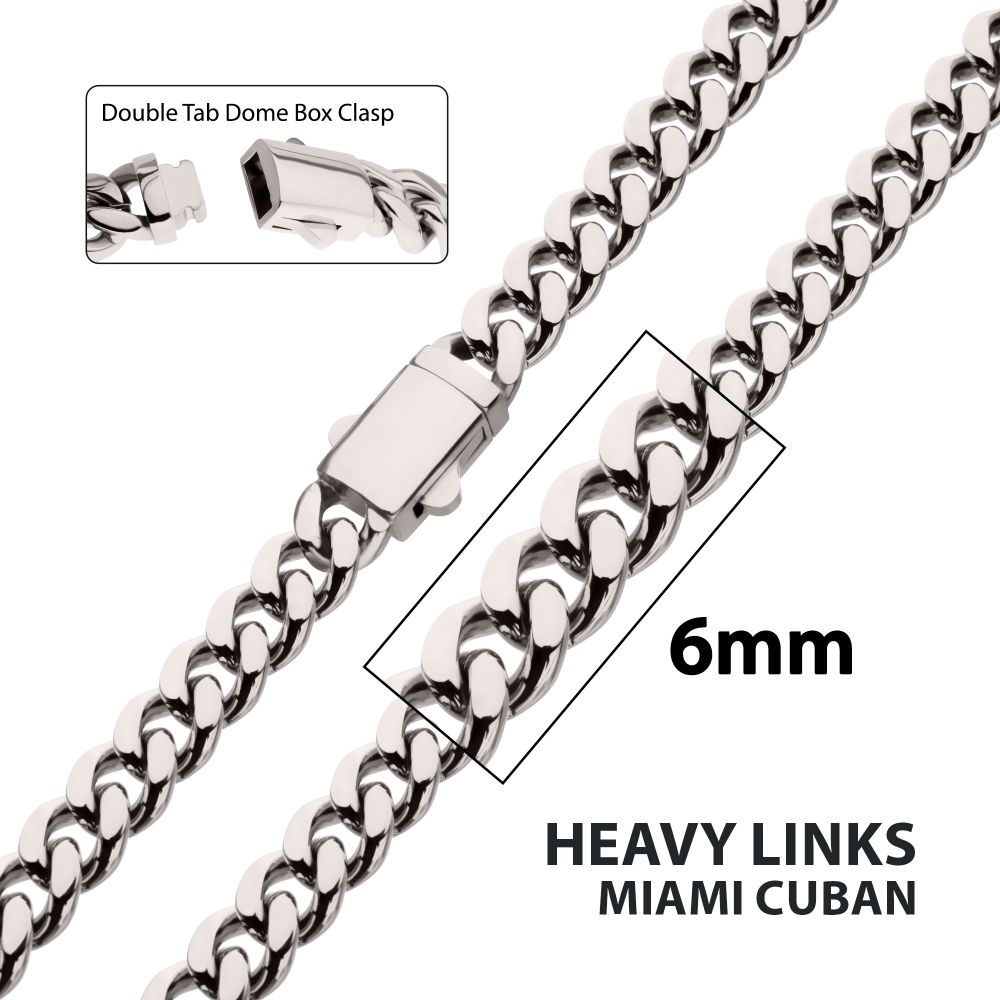 22" 6mm Stainless Steel Miami