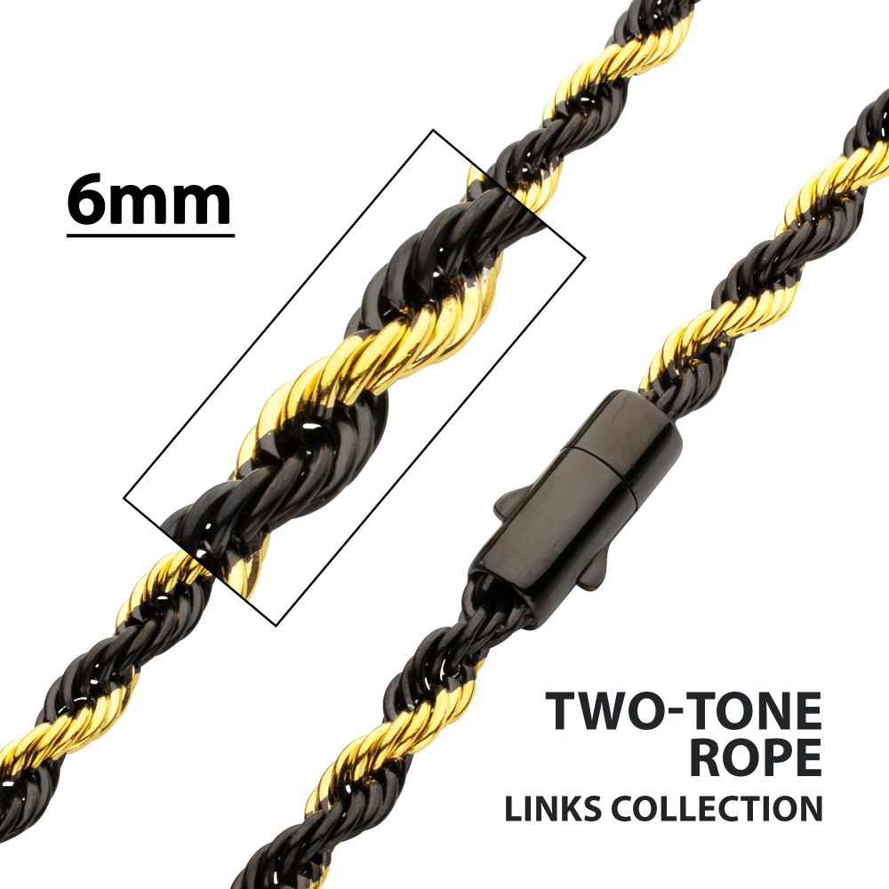 22" 6mm 18KY IP & Black Stainl