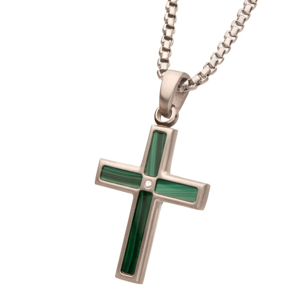 Matte Steel Malachite Stone In