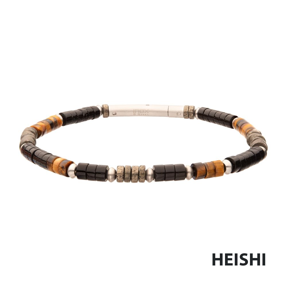8.25" Onyx, Pyrite, Tiger Eye