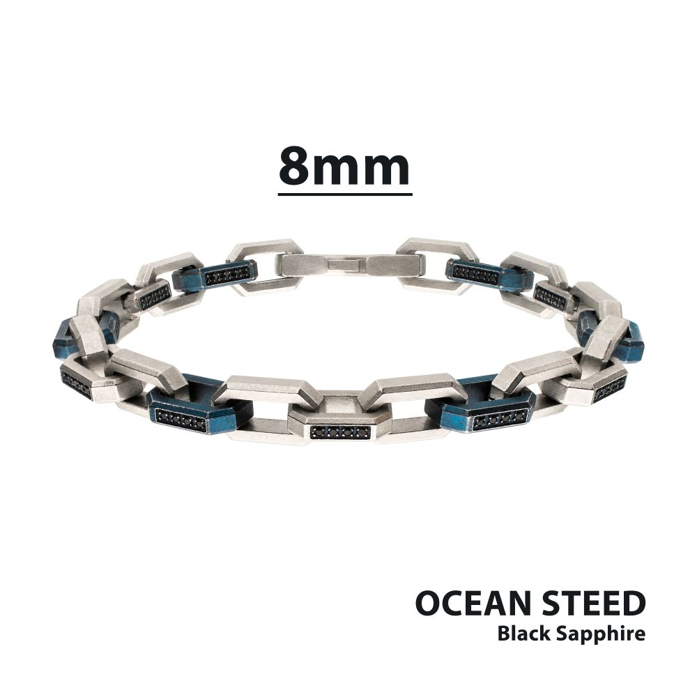 8" 8mm Matte Blue IP Steel & 1