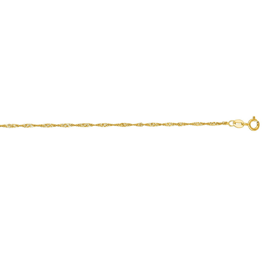 14KY 1.3mm Singapore Chain 18"