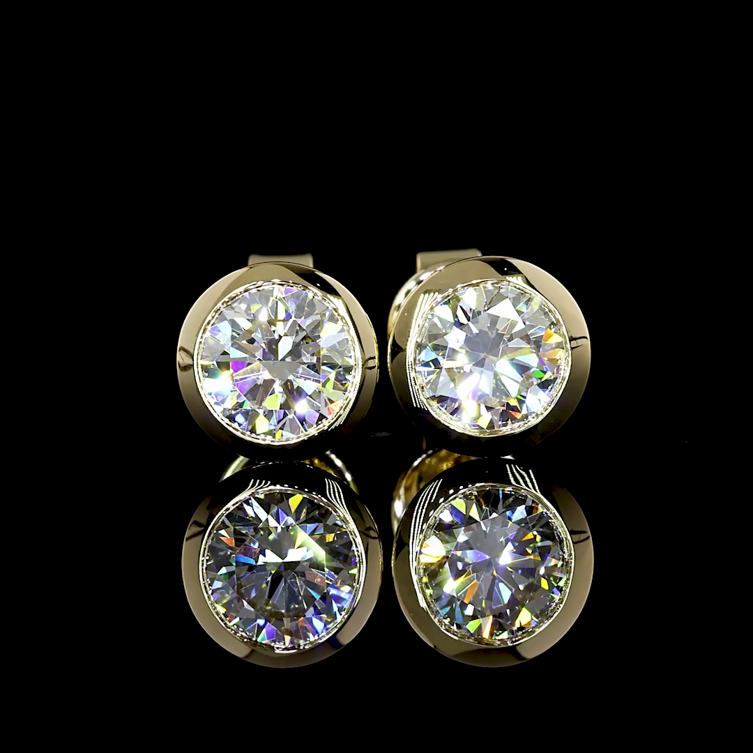 14KY 1.51ctw Round Dia Stud Ea