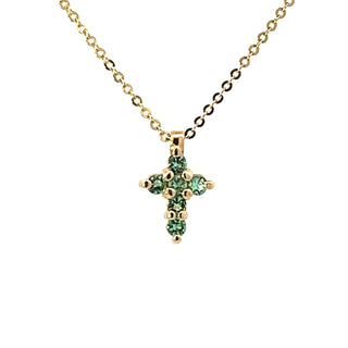 14KY Small A Emerald  Cross 18