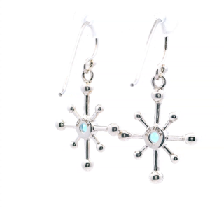 Earrings (Satellite Drop With Blue Topaz) .925 Sterling Silver