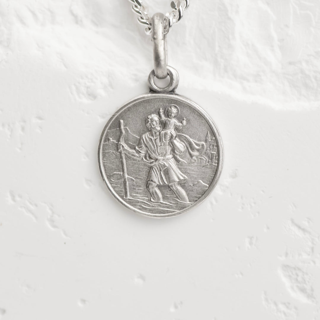 Sterling Silver St Christopher 12mm Pendant