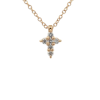 14KY 0.20cttw(G-H SI1) Large Diamond Cross Pendant Necklace 18"