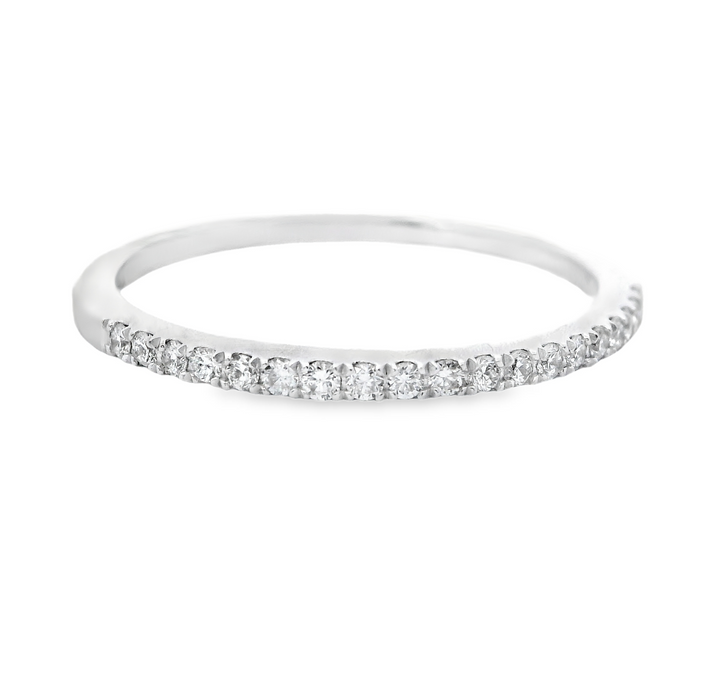 14K White Gold 19 Diamond Shared Prong Band