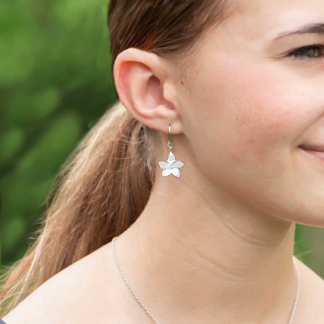 Silver White Sapphire Flower E