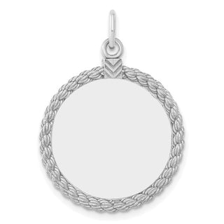 SterlingSilver Engravable Disc with Rope Accent