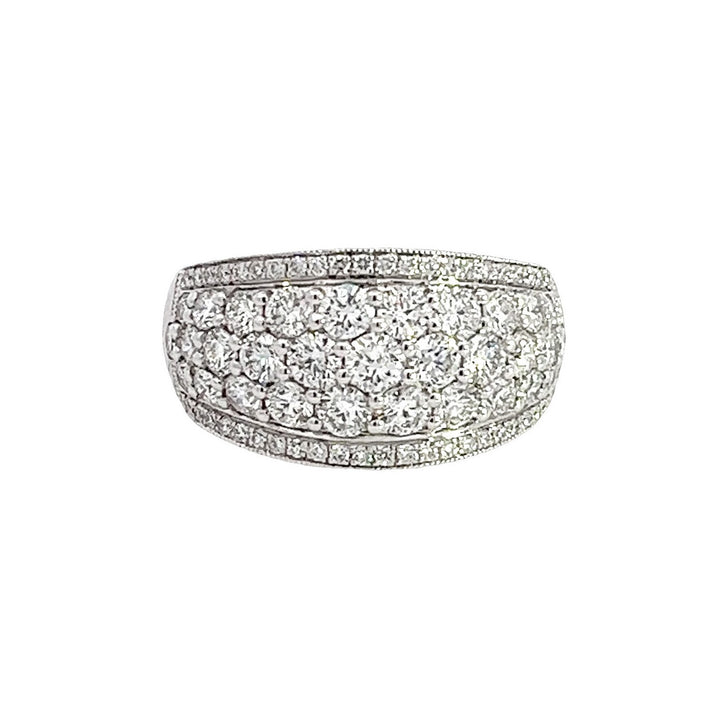 2cttw Pavé Three Row Diamond Anniversary Ring In White Gold