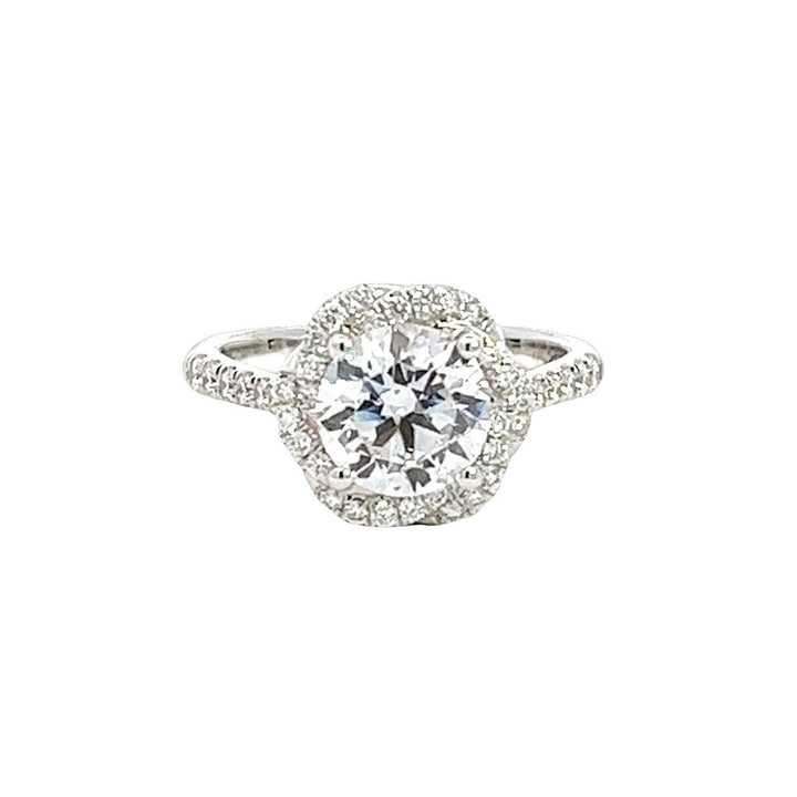 Twisted Halo Diamond Engagement Ring Semi-Mount In White Gold