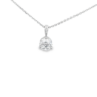 14K White Gold Solitaire Pendant