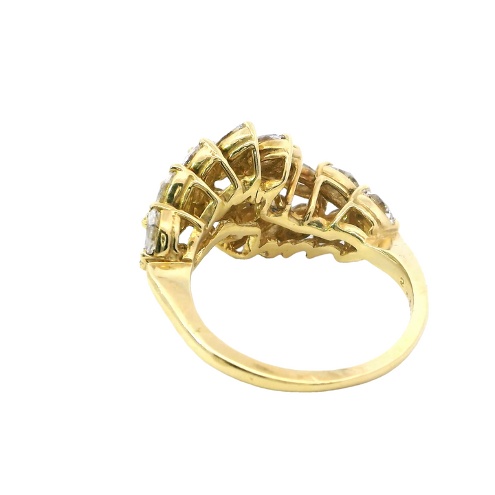 18KY Marquise Cluster Ring