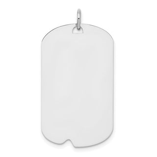 SS Rhodium-plated Polished Front/Satin Back Engravable Dog Tag